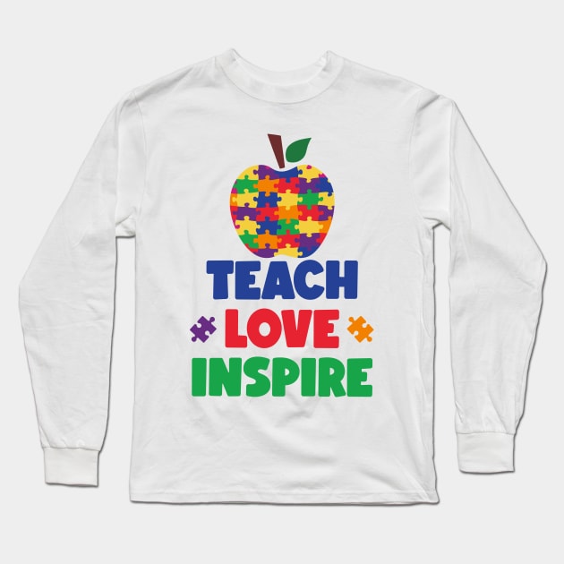 Autism Teacher Autism Awareness Gift for Birthday, Mother's Day, Thanksgiving, Christmas Long Sleeve T-Shirt by skstring